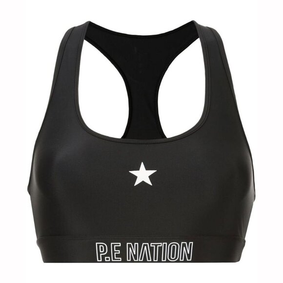 Pe‎ Nation Circuit Racerback Sports Bra Black Star Logo Double-Lined Small - Picture 1 of 9
